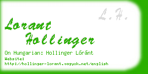lorant hollinger business card